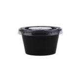 Black Portion Cup With Clear- Lid